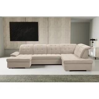 werk2 Wohnlandschaft »Kordula-New U-Form«, Sofa in U-Form mit Schlaffunktion & Bettkasten, Schlafcouch