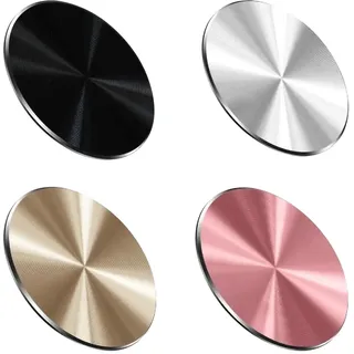 4stück Selbstklebende Metallplatte Handy Magnet,Magnetplatte,Selbstklebend Magnete,Magnetplättchen,Metallplättchen Handyhülle Plate,Handymagnet Magnetic,Aufkleber Farbe Roségold Gold Schwarz Silber