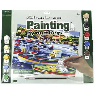 Pracht Creatives Hobby Royal & Langnickel - Malen nach Zahlen Fischerboote, enthält Farben und Pinsel, für Erwachsene und Kinder ab 8 Jahren