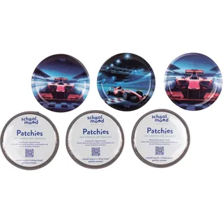 School-Mood 6er Patchy-Set Rennwagen - Blau
