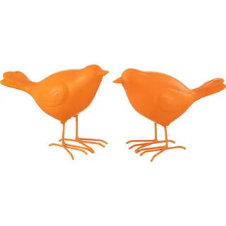 J-Line Vogel Polyresin Orange Large 2 Sortiert