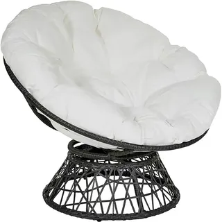 Generisch Rundes Gartenstuhlkissen, Sitzkissen HäNgesessel, Kissen FüR Eierstuhl, Kissen FüR HäNgesessel Rundes Dicke RattanmöBel Und Gartenstuhl,Weiß,130×130cm