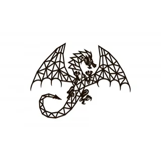 EWA Eco-Wood-Art Dragon Drachen Holzpuzzles Design-Polygonales Drachenpuzzle-Souvenir, Geschenk, Küche, Wohnkultur, Interieur, Schwarz