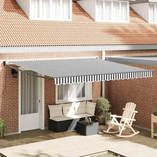 vidaXL Markise Einziehbar Anthrazit und Weiß 4x3 m Stoff und Aluminium - Grau