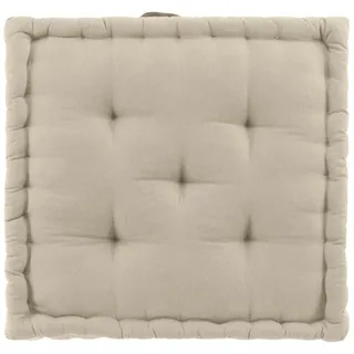 Douceur d'Intérieur Twily Bodenkissen (50 x 50 x 10 cm), Leinen, Baumwolle/Recycling-Polyester