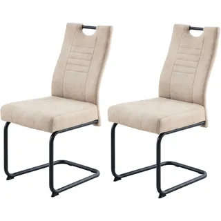Freischwinger OTTO HOME "Altona", beige, schwarz, 2 Stk., Microfaser, Stühle, Freischwinger, Federkern und Griff, 140 Kg Belastbarkeit, 2er und 6er Set
