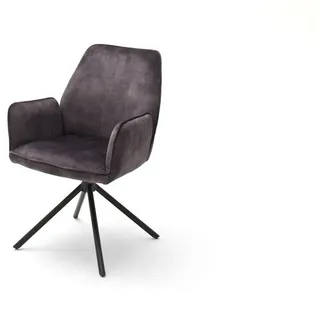 MCA Furniture Esszimmerstuhl Ottawa Vintage Veloursoptik grau 2 Stk.