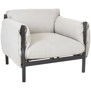 Beliani Gartensessel Aluminium hellgrau/schwarz Esperia , Metall , 115x80x93 cm , Gartenmöbel, Loungemöbel, Loungesessel