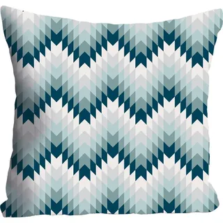 Queence "Blau & Weiß Muster", Kissenhülle ohne Füllung, 1 Stück, blau, weiß, grau, ornamente gemustert),