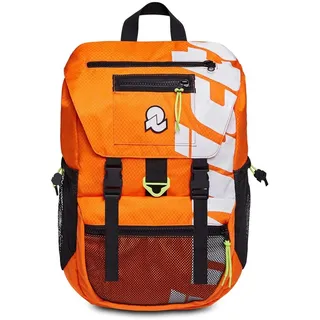 Invicta JOLLY X Praktischer Rucksack, aus nachhaltigem Stoff für, für Freizeit, Ausflüge, Uni, Büro; Laptopfach bis 15,6'' Unisex; Tagesrucksackfür Damen & Herren; Italienisches Design, orange