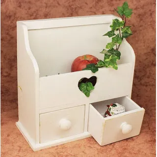 DanDiBo Ambiente Minikommode Kommode mit 2 Schubladen 12236 Regal 28 cm Schmuckkasten Shabby Regal