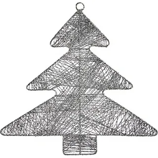 Weihnachtsschmuck Silberfarben Weihnachtsbaum 36,7 x 0,2 x 37,5 cm Metall Kunststoff - Bunt