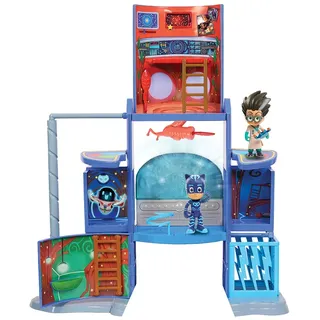 Simba PJ Masks Hauptquartier/Mission Control Spielset/mit Catboy und Romeo Figur/Pyjamaheld und Bösewicht/mit Licht und Sound/aufklappbar / 57cm hoch, für Kinder ab 3 Jahren