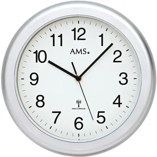 AMS Funk-Wanduhr 30,0 cm 5956 grau/silber/weiß