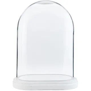 Clayre & Eef Glocke 26x15x33 cm Holz Glas Oval