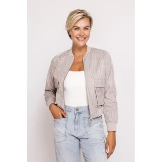 Jeansblazer ZHRILL "ZHJULIE Animal Print", Damen, Gr. L, beige (sand animal print), Web, Obermaterial: 100% Polyester, normal hüftlang, Rundhals, Flachstrickbündchen, Blazer Jeansblazer, aus Kunstfaser, normale Passform, mit Klappentaschen