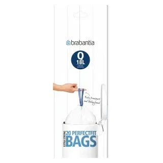 Brabantia (Q) Müllbeutel, 18 Liter, Perfekt für Brabantia Abfallbehälter, 1 Rolle = 20 Beutel