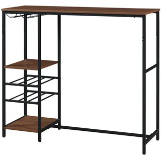 [en.casa] Bartisch Stjørdal , Holzwerkstoff, Metall , Holz Optik , Rechteckig,Rechteckig , 120x105x40 cm , Esszimmer, Barmöbel, Bartische