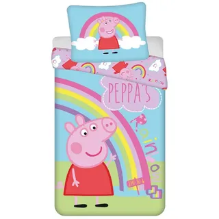 Peppa Pig Rainbow Rosa 140 x 200 cm + 70 x 90 cm
