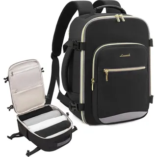 Ryanair Handgepäck Rucksack 40x20x25 Schwarz 14 Zoll Laptop für Damen Herren - Schwarz