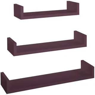 3ER SET WANDREGAL FARBE AUBERGINE MOD. CALAMITA