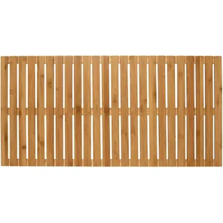 Wenko Baderost Indoor & Outdoor Bambus rutschfeste Badematte aus umweltfreundlichem Bambus für Dusche Badewanne und Poolbereich 100 x 50 cm
