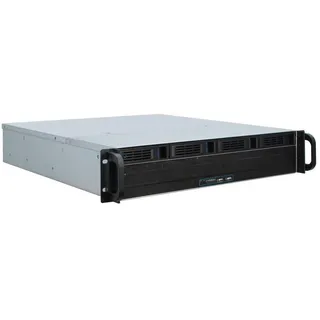 Inter-Tech 2U-2404L Rack, Schwarz, Silber,