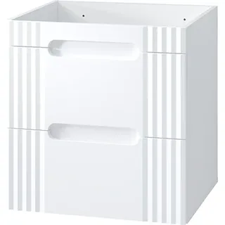 60cm Waschtisch-Unterschrank FAIRFIELD-56 in weiß, 2 Softclose-Auszüge, B/H/T ca. 60/62/45,8 cm - Weiß