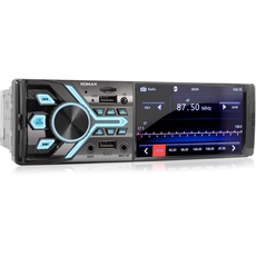XOMAX XM-V424 Autoradio mit 4.1" / 10 cm Bildschirm I Bluetooth Freisprecheinrichtung I RDS I MP3 I MP5 I ID3 I 2xUSB, SD, AUX-IN, MIC-IN I Anschlüsse für Rückfahrkamera I USB-Ladefunktion I 1 DIN