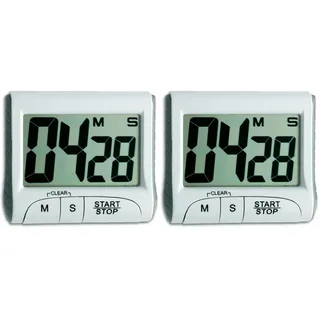 TFA Dostmann Eieruhr Timer digital, 38.2021.02, magnetische Küchenuhr, Hausaufgabentimer, Zubehör Kurzzeitwecker, Sporttimer, bis 99 Min 59 Sek, mit Memory-Funktion, klein und handlich, weiß