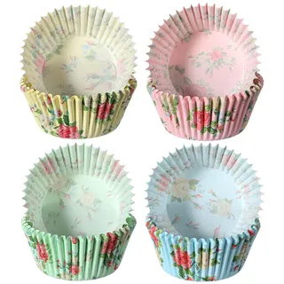100 Stück Mini Muffins Papierförmchen Blume Muffinförmchen Papier, Minimuffinform Cupcake Förmchen Papiers, Standardgröße Backförmchen Papier Für Hochzeit Geburtstag Party(4 Farben)