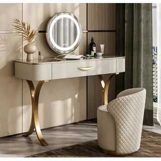 Beiger Schminktisch Designer Frisiertisch Frisierkommode Mit Schubladen JVmoebel - Beige