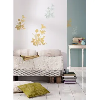 Komar Deco-Sticker WIESENBLUMEN | 50 x 70 cm | Wandtattoo, Wandbild, Wandsticker, Wandaufkleber, Walltattoo, Blumen, Silhouette, Abstrakt, Wiese | 19702h