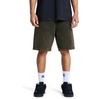 DC Shoes Baggy Fit Kurze Jeans - golden olive, - 30
