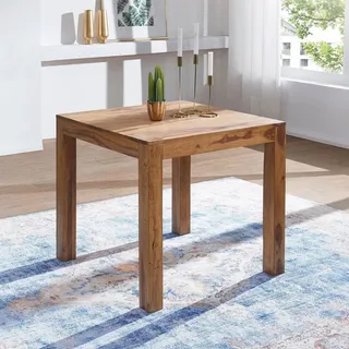 FineBuy Esstisch Massivholz Sheesham Esszimmer-Tisch Küchentisch Landhaus-Stil braun