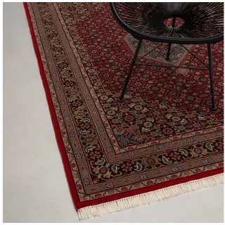 rug n' roll Orientteppich Indo Bidjar, klassisch, strapazierfähig, pflegeleicht, Rechteckig, handgeknüpft rot 70 cm x 140 cm