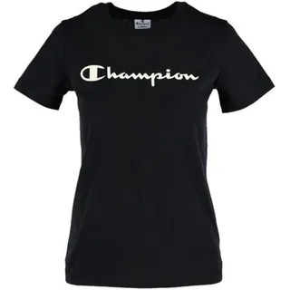 Champion Logo Crewneck T-Shirt Women - Gr. S - Schwarz