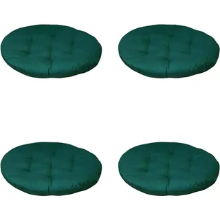 LSFYYDS 4 Stück waschbar Stuhlkissen 40x40 cm Rund Sitzkissen für Indoor und Outdoor Dicke Polsterung Bodenkissen (Grün)