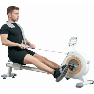 SPORTNOW Rudergerät für Zuhause, Magnetisches Rudergerät mit 16 Widerstandsstufen, LCD-Monitor, Rudermaschine mit Telefon-/IPAD-Halter, für Cardio-Training, bis 150kg belastbar - Weiß
