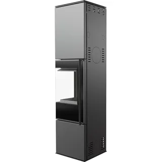 Kaminofen aus Stahl KRATKI REN/L links Ø 150 7 kW schwarz Verkleidung mit Türfeder - Schwarz