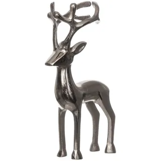 brandsseller Dekofigur Rentier Weihnachtsdeko Deko Hirsch Aluminium Silber 15 cm hoch