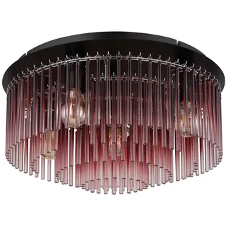 Globo Deckenleuchte , Rot, Schwarz, Chromfarben, Brombeere, Klar , Metall, Glas , 25 cm , Ce , Lampen & Leuchten, Leuchtenserien