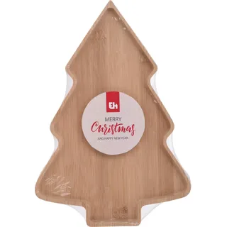 Servierplatte aus Holz Weihachtsbaum XMAS - Beige