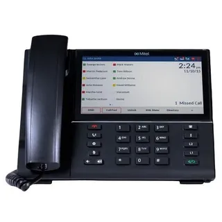 Mitel 6873 SIP, Kabelgebundenes Mobilteil, Freisprecheinrichtung, Anrufer-Identifikation, Schwarz - Schwarz