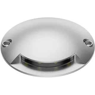 ledscom.de LED Bodenleuchte, Wegmarkierung BUNDA für außen, IP67, aluminium, rund, 70mm Ø, warmweiß