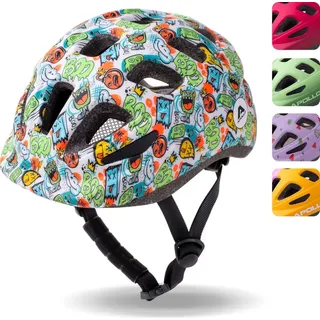 Apollo Kinder Fahrradhelm, Helm für Kinder & Jugendliche, Multisport Helm, - Monsta Mania - S (48-52 cm)