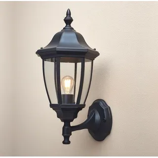 EBION Aussenlampe Wand E27, Wandleuchte Aussen Wandlampe AußEnlampe IP44,Vintage Wandlampe,Wandleuchten,Outdoor Wall Sconce,Plastica,Schwarz(Ohne Leuchtmittel)