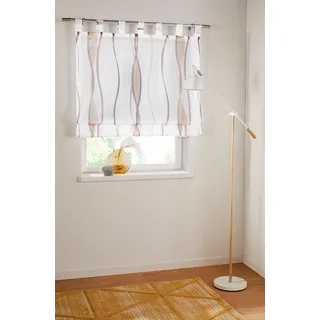 Raffrollo OTTO HOME "Dimona" Gr. 1, grau (weiß, taupe), B:45cm H:140cm, Voile, Obermaterial: 100% Polyester, Raffrollos, Raffrollo, Transparent, Voile, Polyester