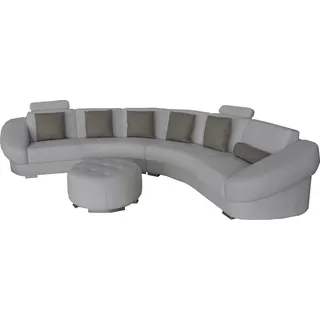 Rund U Form Sofa Couch Polster Eck Garnitur Leder Wohnlandschaft Couchen Big XXL