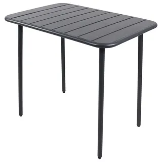 Ambia Garden Gartentisch , Schwarz , Metall, Kunststoff , rechteckig , 55x72x80 cm , höhenverstellbar, klappbar, regenabweisend, rostfrei, UV-beständig, platzsparend , Gartenmöbel, Gartentische, Gartentische